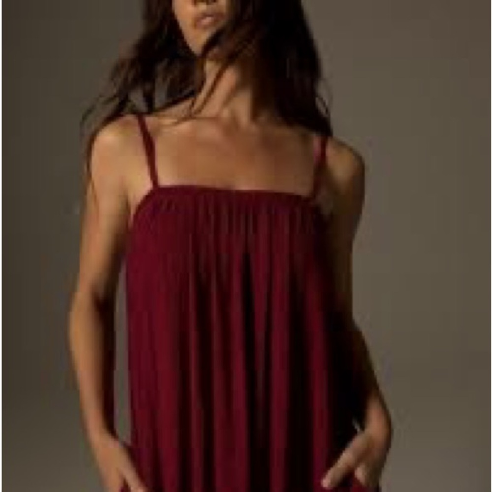 Pomandere burgundy shift dress